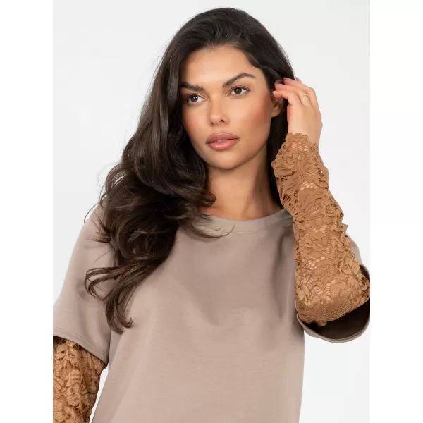  Dámská halenka FACTORY PRICE IT-BZ-22128.27 DARK BEIGE 