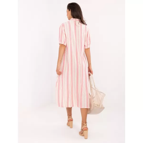  Dámské šaty OCH BELLA TW-SK-BI-2451.84 WHITE-PINK 