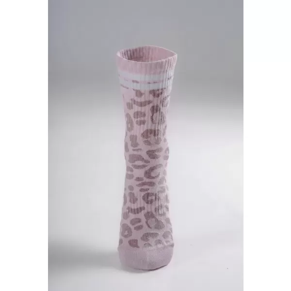  Crew ponožky s leopardím vzorem NEBBIA PRIMAL 106 PINK LEOPARD 