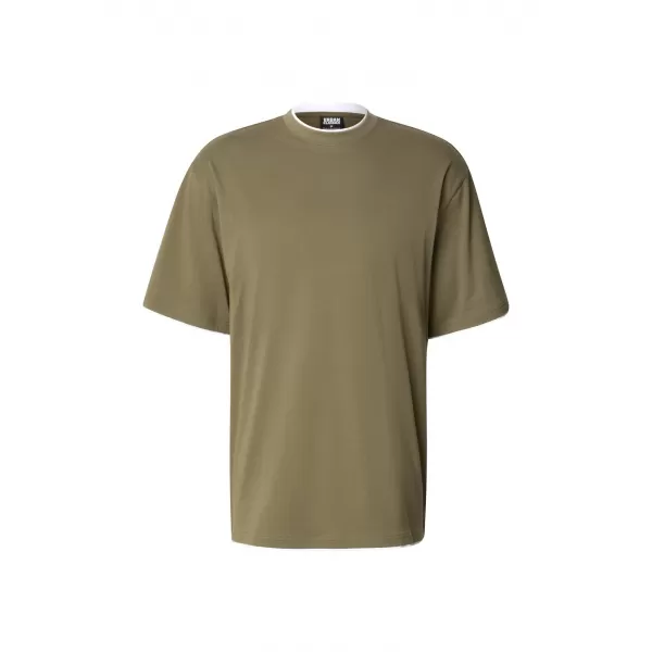  Pánské tričko URBAN CLASSICS TB029A-00824 OLIVE/WHITE 