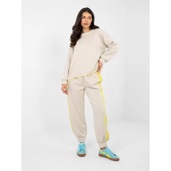  Dámská tepláková souprava RUE PARIS IT-KMPL-22216.75 LIGHT BEIGE 