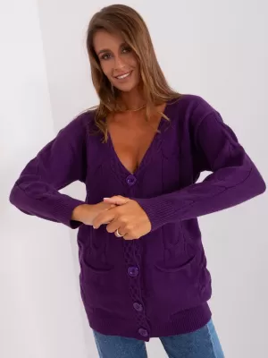 Dámský svetr WOOL FASHION ITALIA AT-SW-2241.36P DARK PURPLE