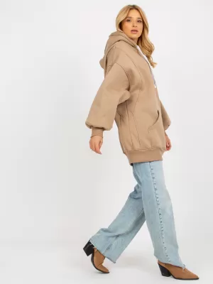 Dámská mikina EX MODA EM-BL-694.20X DARK BEIGE
