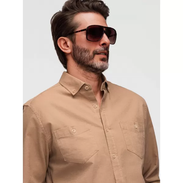  Pánská košile OMBRE N-OM-SHCS-0134 LIGHT BROWN 