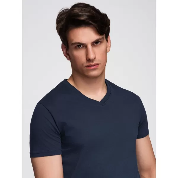  Pánské triko OMBRE OM-TSBS-0281 WHITE/SAND/NAVY 