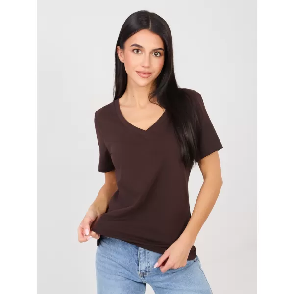  Dámské tričko RUE PARIS RV-TS-A1095.33 DARK BROWN 