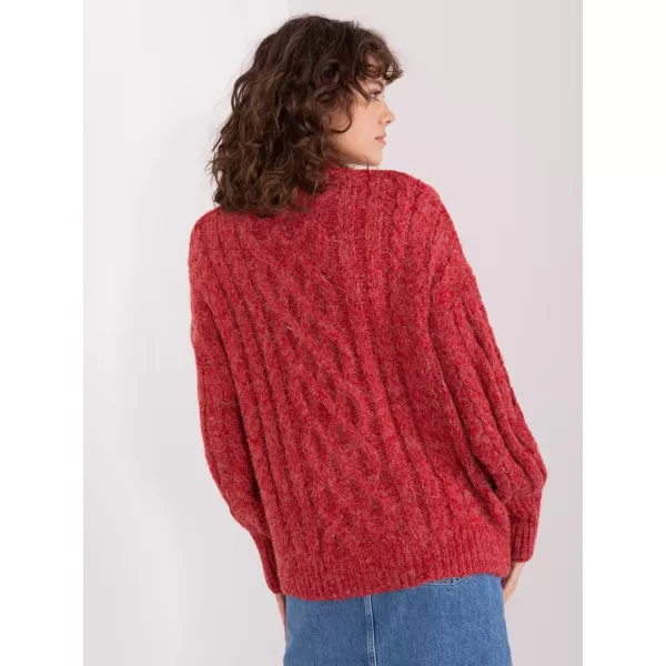  Dámský svetr WOOL FASHION ITALIA AT-SW-2363-2.04P DARK RED 