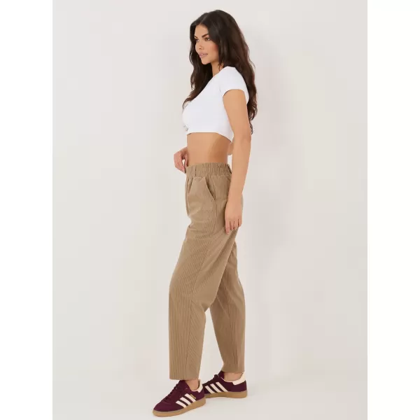  Dámské kalhoty RUE PARIS RV-SP-A1311.60 DARK BEIGE 