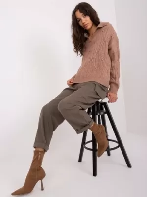 Dámský svetr WOOL FASHION ITALIA AT-SW-2349-2.96 BROWN