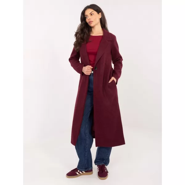  Dámský kabát OCH BELLA TW-PL-BI-5312A.85 BURGUNDY 