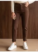 Dámské džíny DSTREET1 HNĚDÁ