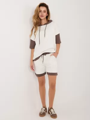 Dámský komplet RUE PARIS RV-KMPL-A1309.74 WHITE/BROWN