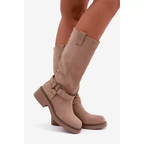  Dámské kozačky BOTO LQ-163 KHAKI 