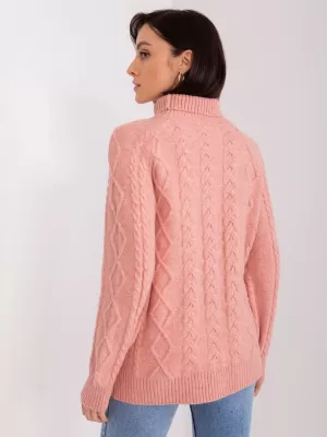 Dámský svetr WOOL FASHION ITALIA AT-SW-2355-2.19P DARK PINK