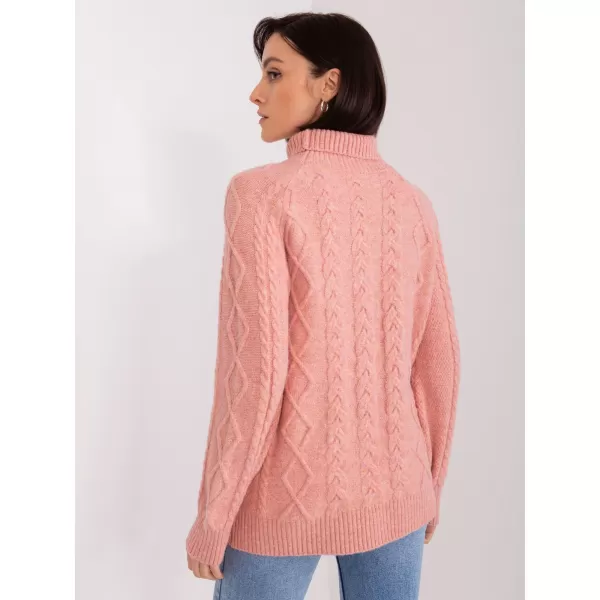  Dámský svetr WOOL FASHION ITALIA AT-SW-2355-2.19P DARK PINK 