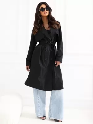 Dámský kabát RUE PARIS IT-PL-FL8808.01 BLACK