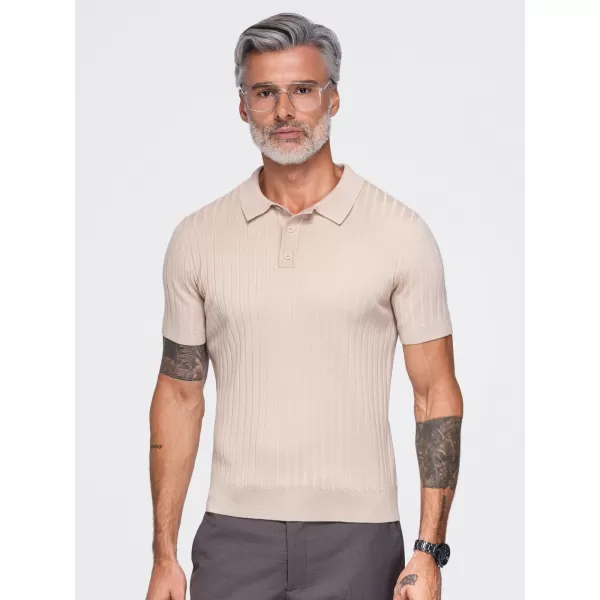 Pánské polo tričko OMBRE OM-POSS-0180 BEIGE 