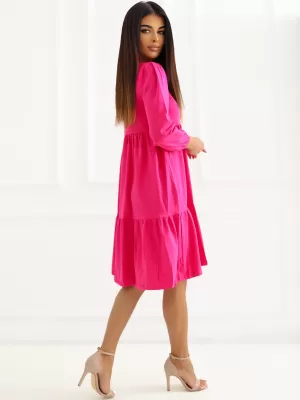 Dámské šaty RUE PARIS RV-SK-5832.18X FUCHSIA
