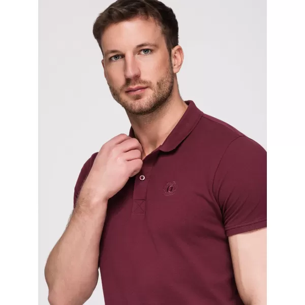  Pánské triko s límečkem OMBRE OM-POBS-0171 WHITE/MAROON/DARK BLUE 