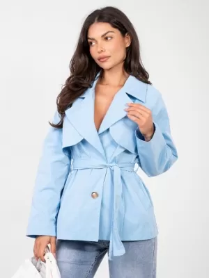 Dámský kabát RUE PARIS IT-PL-FL10069.65 LIGHT BLUE