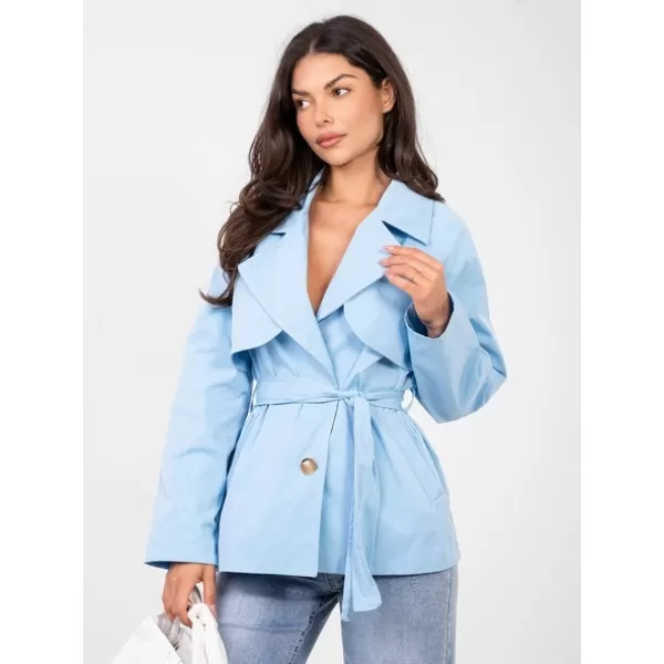  Dámský kabát RUE PARIS IT-PL-FL10069.65 LIGHT BLUE 