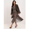 Dámské šaty ITALY MODA MI-SK-1061.86 BLACK AND BEIGE