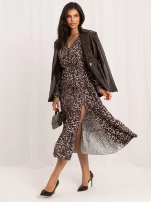 Dámské šaty ITALY MODA MI-SK-1061.86 BLACK AND BEIGE