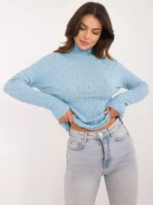 Dámský svetr WOOL FASHION ITALIA AT-SW-2334-2.61 LIGHT BLUE