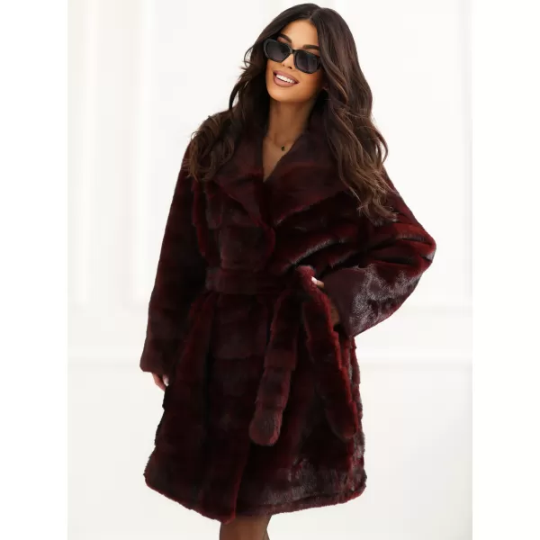  Dámský kabát FACTORY PRICE MBM-PL-25-32.98P BURGUNDY 