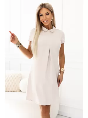 Dámské šaty NUMOCO LIORA 688-1 SVĚTLE BÉŽOVÁ