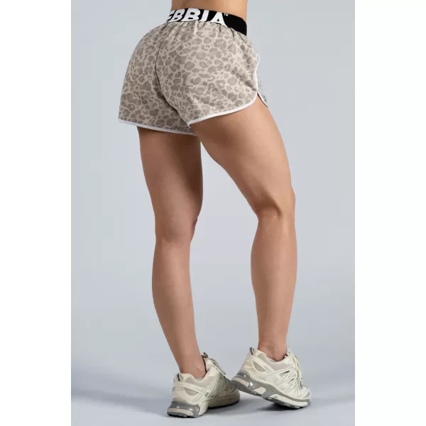  Tréninkové šortky s leopardím vzorem NEBBIA PRIMAL 855 CREAM LEOPARD 