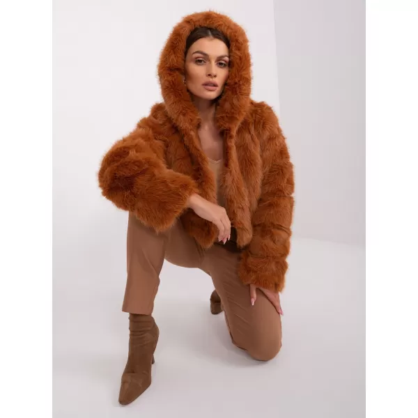  Dámská bunda WOOL FASHION ITALIA AT-KR-2378.96P LIGHT BROWN 