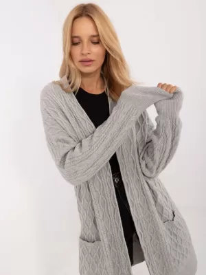 Dámský kardigan WOOL FASHION ITALIA AT-SW-2366.61 GRAY