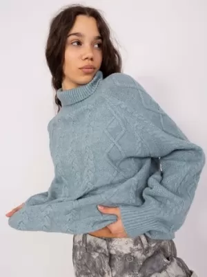 Dámský svetr WOOL FASHION ITALIA AT-SW-2355-2.12P GRAY-BLUE