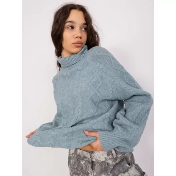  Dámský svetr WOOL FASHION ITALIA AT-SW-2355-2.12P GRAY-BLUE 