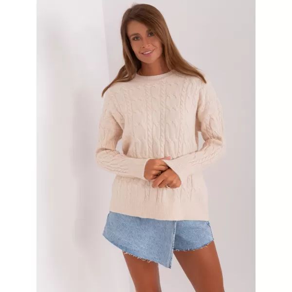  Dámský svetr WOOL FASHION ITALIA AT-SW-2335-1.68P LIGHT BEIGE 