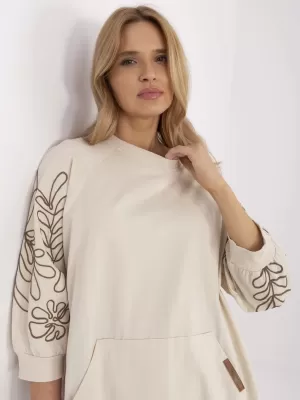 Dámská mikina RUE PARIS RV-BL-A367-1.18P LIGHT BEIGE