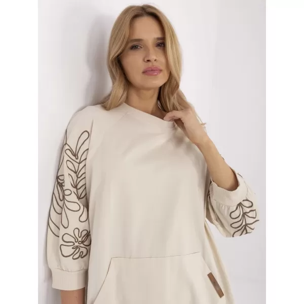  Dámská mikina RUE PARIS RV-BL-A367-1.18P LIGHT BEIGE 