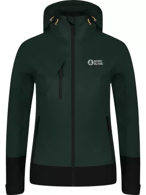 Dámská nepromokavá bunda NORDBLANC BOURNE NBSJL8317 TMAVĚ ZELENÁ