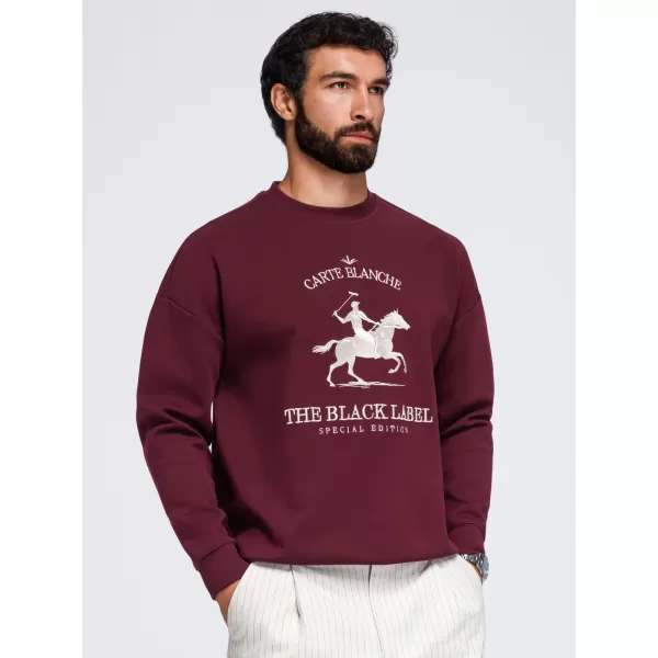  Pánská mikina OMBRE OM-SSNZ-0267 BURGUNDY 