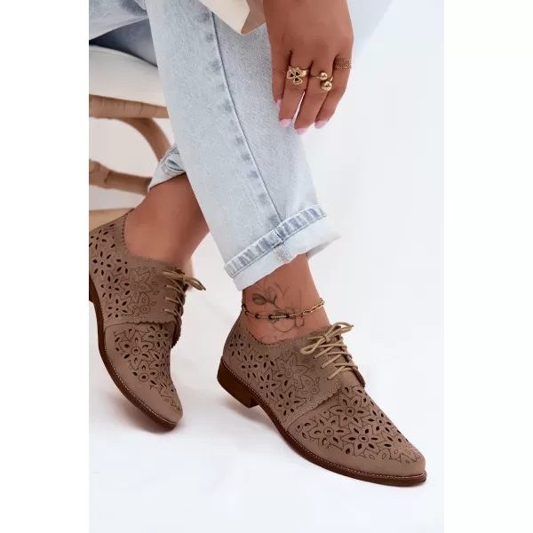  Dámské polobotky ZAZOO 4156/HOGL BEIGE 