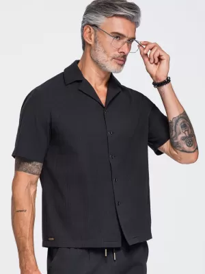 Pánská košile OMBRE OM-SHSS-0221 BLACK