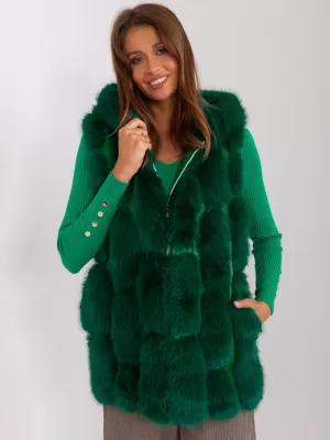 Dámská vesta WOOL FASHION ITALIA AT-KZ-2379.96P DARK GREEN