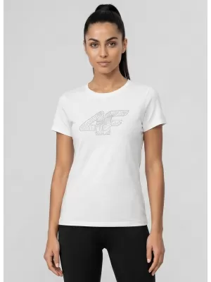 Dámské triko 4F 4FWMM00TTSHF3309 WHITE