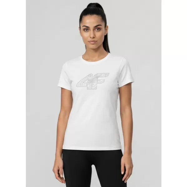  Dámské triko 4F 4FWMM00TTSHF3309 WHITE 