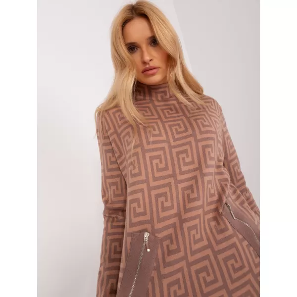  Dámský svetr WOOL FASHION ITALIA AT-SW-2341.00P LIGHT BROWN 