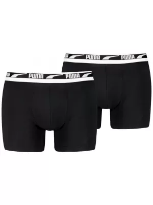 Pánské boxerky PUMA MEN EVERYDAY MULTI LOGO BOXER 2P 93832501 BLACK