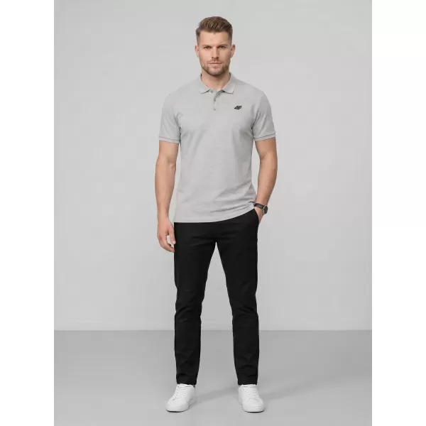  Pánské triko s límečkem 4F 4FWMM00TPTSM0770 DARK GREY MELANGE 