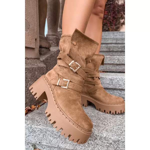  Dámské kotníkové boty BOTO QH7825/DA185 CAMEL 