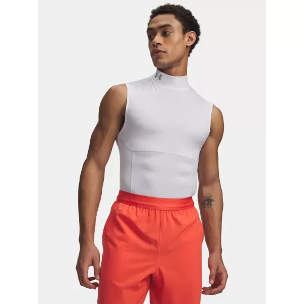  Pánské tílko UNDER ARMOUR HG ELITE SLEEVELESS MOCK 6015381-100 BÍLÁ 